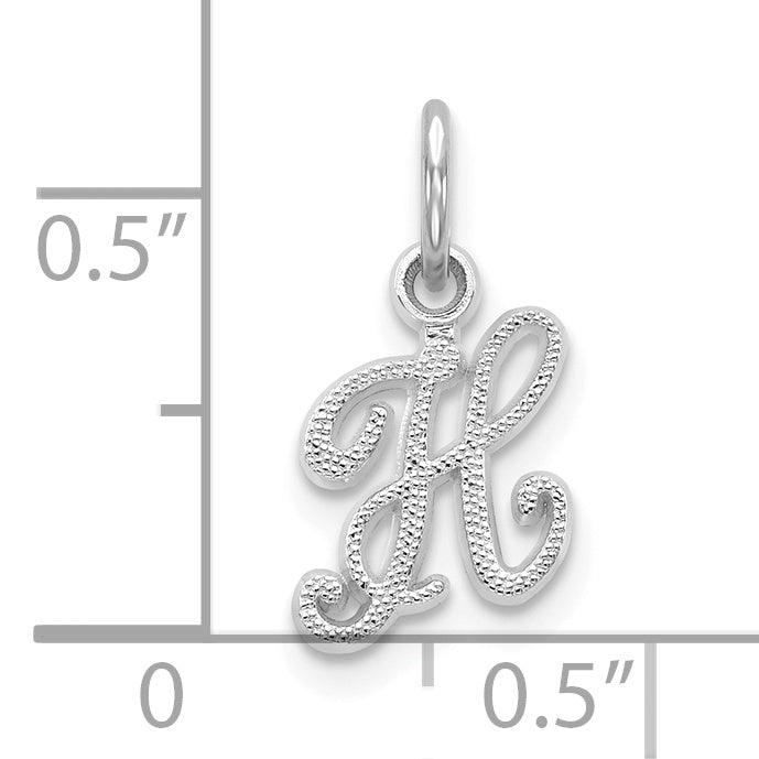 10K White Gold 10Kw Initial H Charm