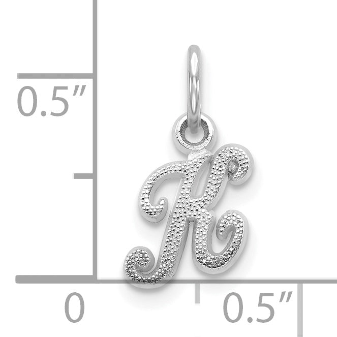 10K White Gold 10Kw Initial K Charm