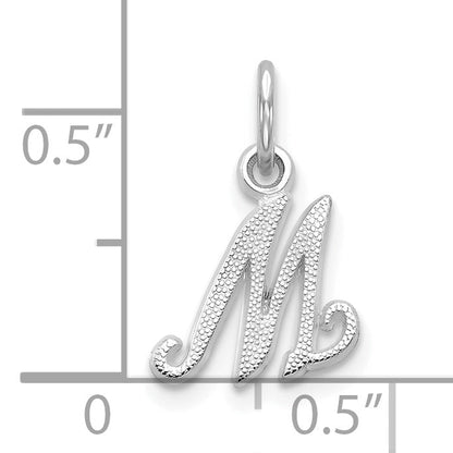 10K White Gold 10Kw Initial M Charm