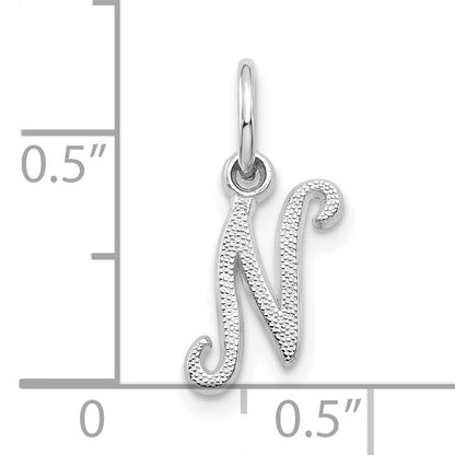 10K White Gold 10Kw Initial N Charm