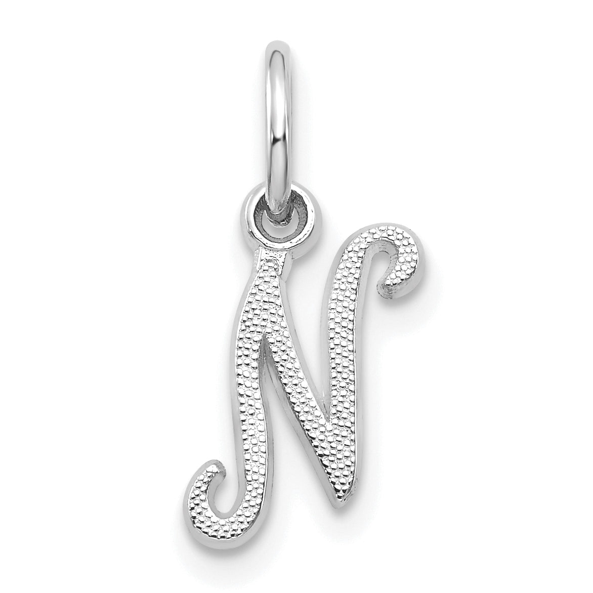 10K White Gold 10Kw Initial N Charm