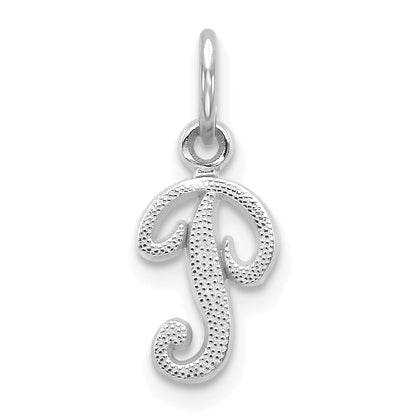 10K White Gold 10Kw Initial P Charm