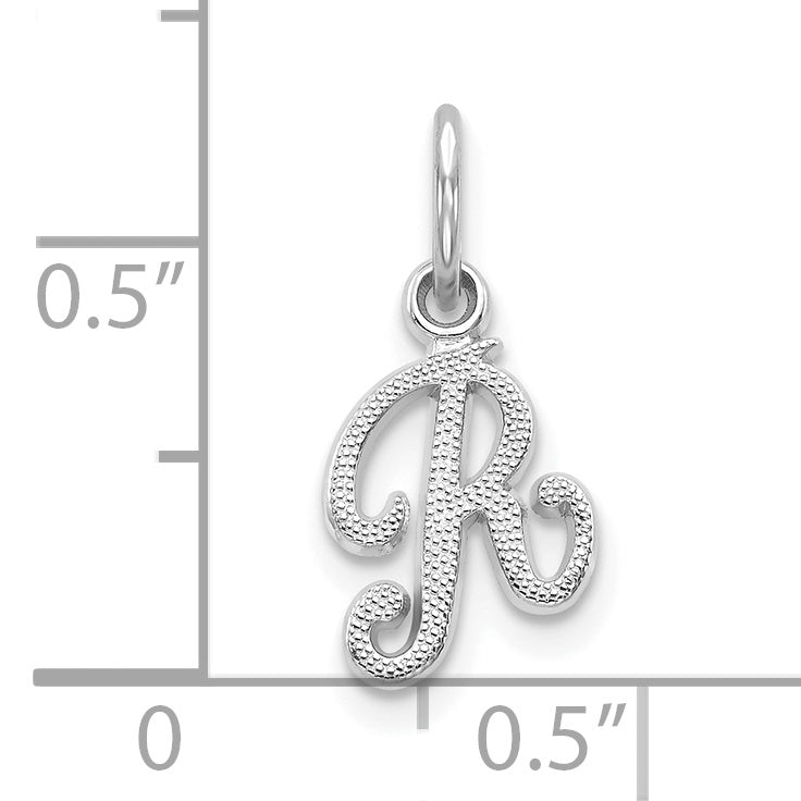 10K White Gold 10Kw Initial R Charm