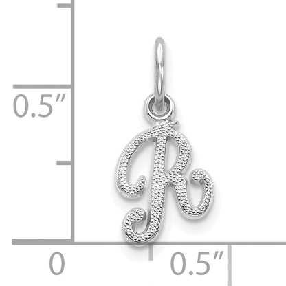 10K White Gold 10Kw Initial R Charm