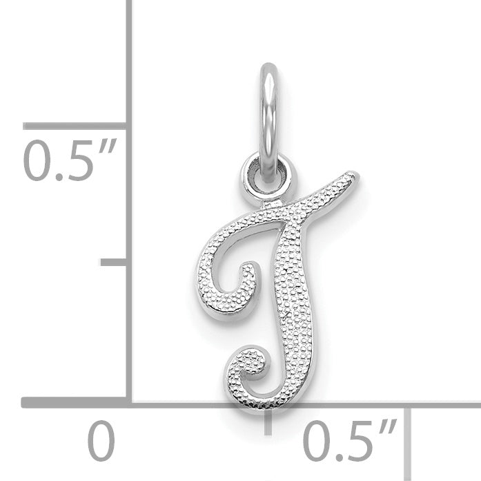 10K White Gold 10Kw Initial T Charm