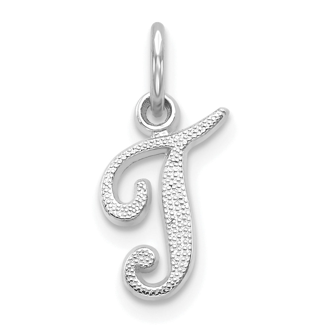10K White Gold 10Kw Initial T Charm