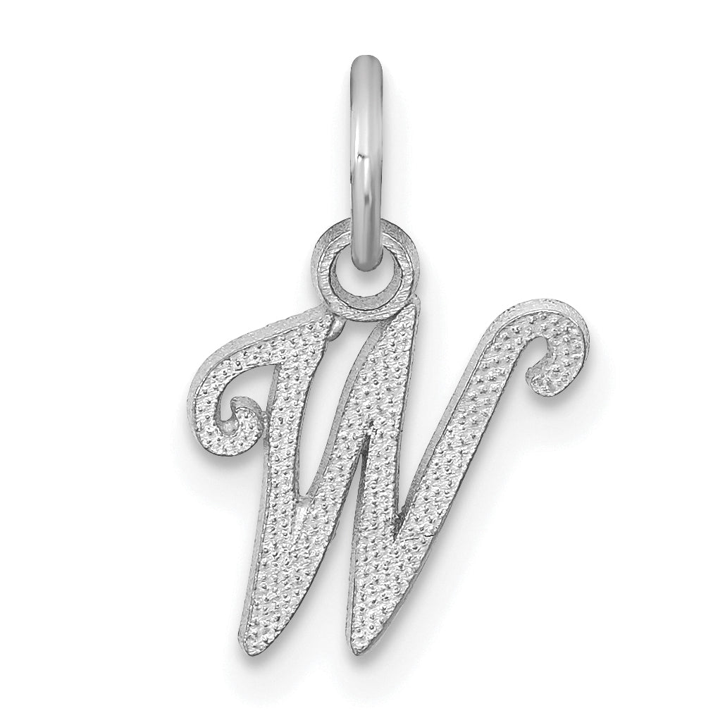 10K White Gold 10Kw Initial W Charm