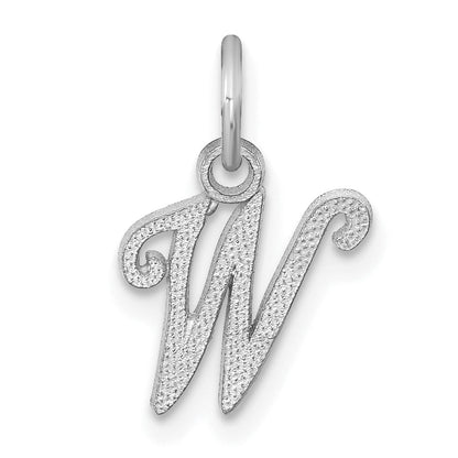 10K White Gold 10Kw Initial W Charm