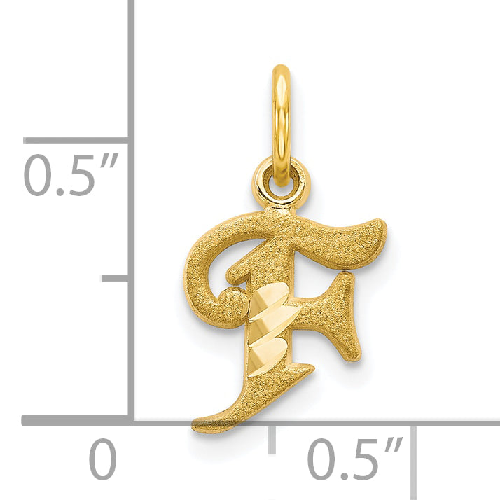 10K Yellow Gold Initial F Charm