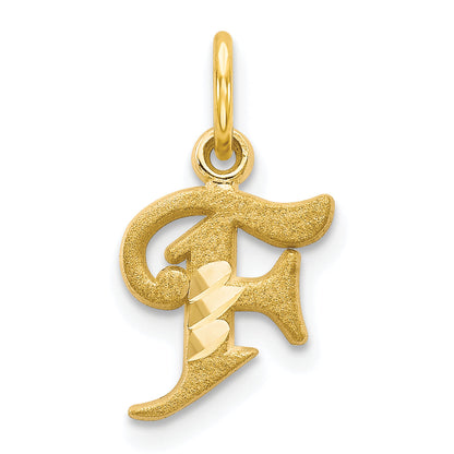 10K Yellow Gold Initial F Charm