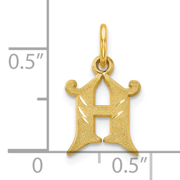 10K Yellow Gold Initial H Charm