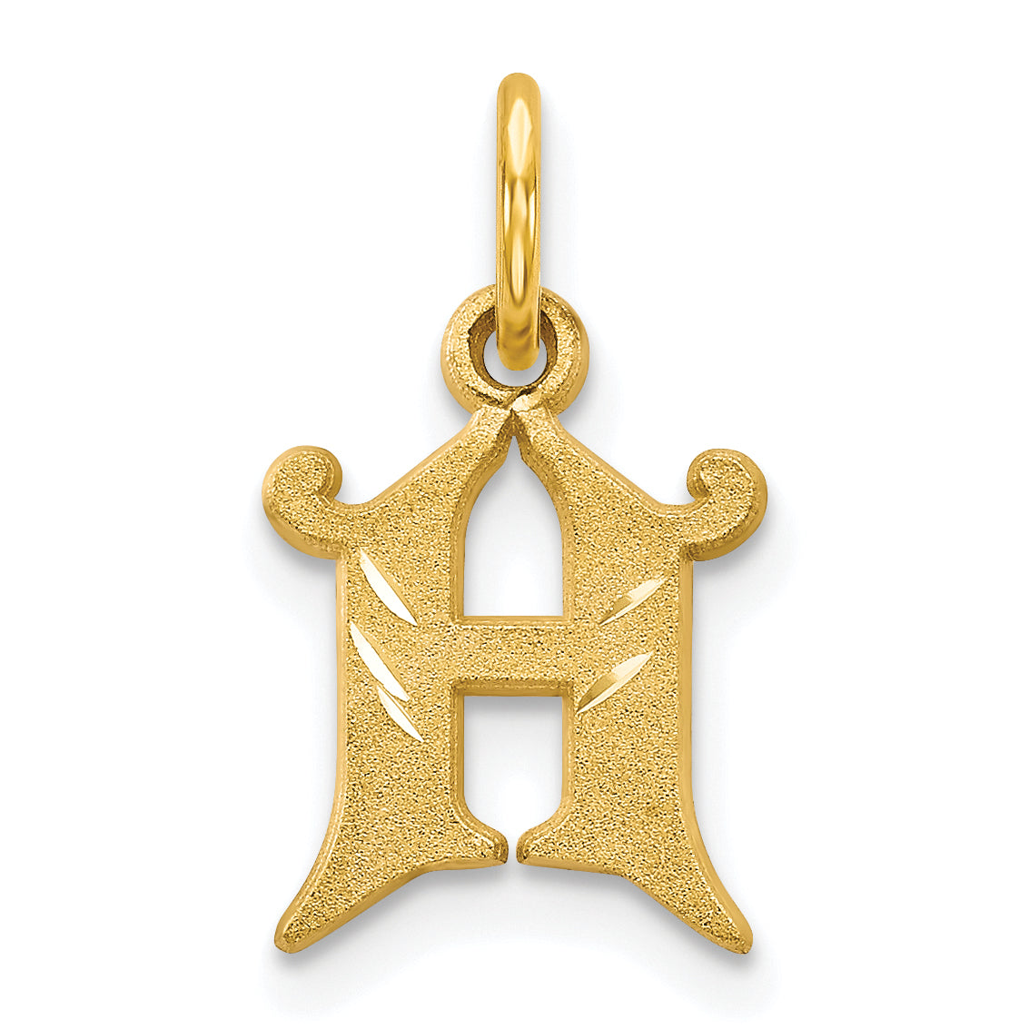 10K Yellow Gold Initial H Charm