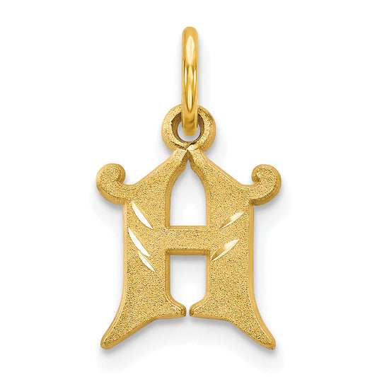 10K Yellow Gold Initial H Charm