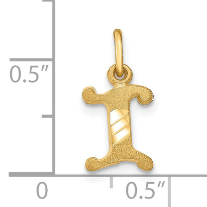 10K Yellow Gold Initial I Charm