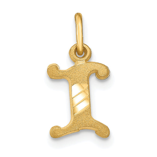 10K Yellow Gold Initial I Charm