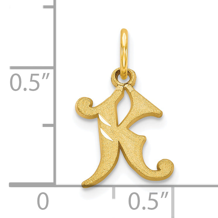 10K Yellow Gold Initial K Charm