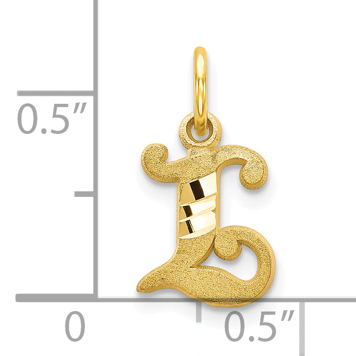 10K Yellow Gold Initial L Charm