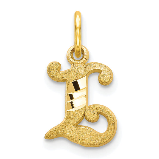 10K Yellow Gold Initial L Charm