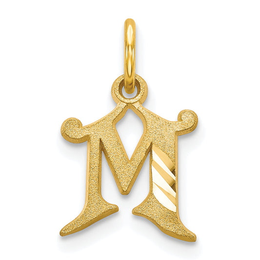 10K Yellow Gold Initial M Charm