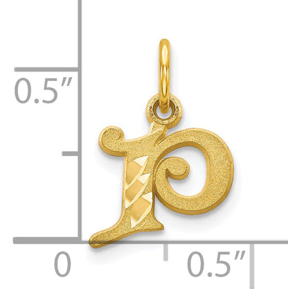 10K Yellow Gold Initial P Charm