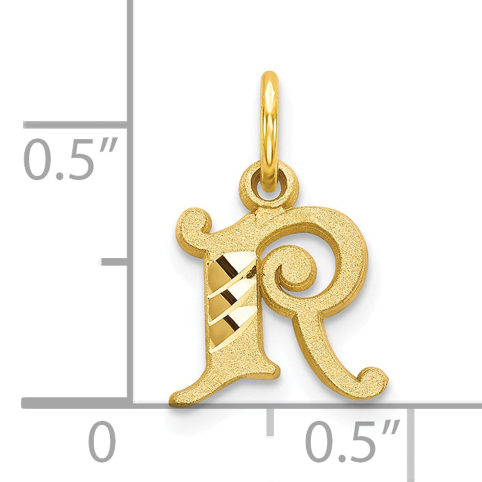 10K Yellow Gold Initial R Charm