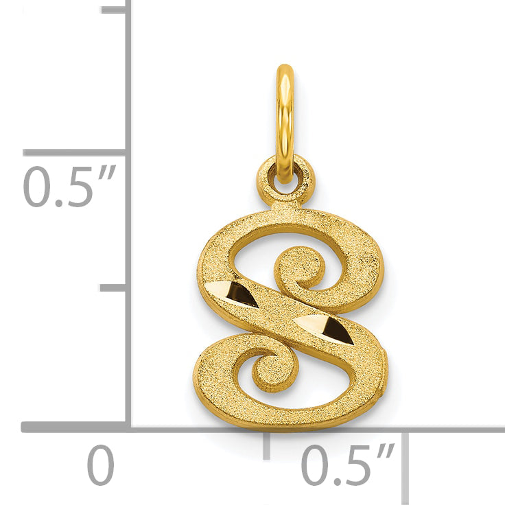 10K Yellow Gold Initial S Charm