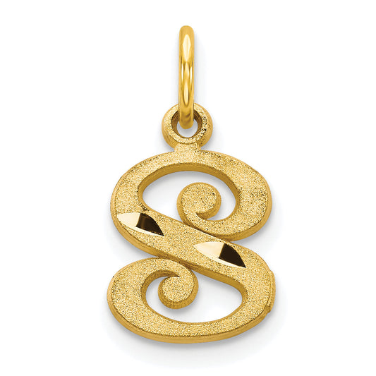 10K Yellow Gold Initial S Charm
