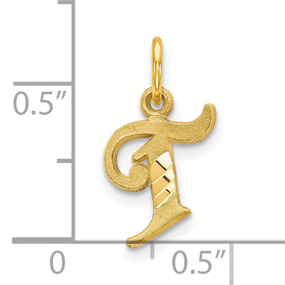 10K Yellow Gold Initial T Charm