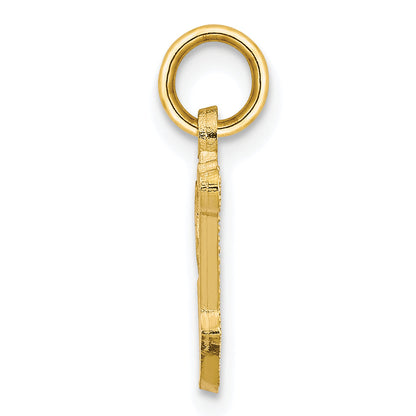 10K Yellow Gold Initial V Charm