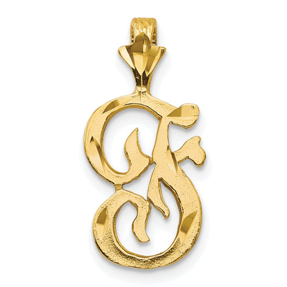 10K Yellow Gold Initial F Pendant
