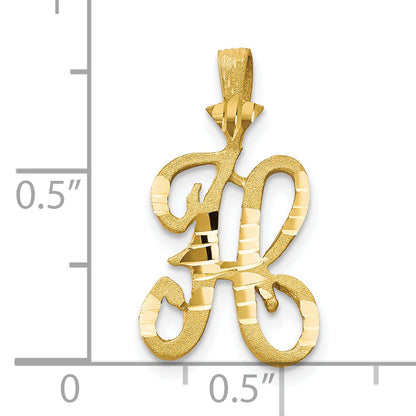 10K Yellow Gold Initial H Pendant