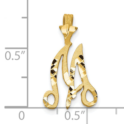 10K Yellow Gold Initial M Pendant