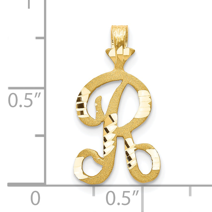 10K Yellow Gold Initial R Pendant