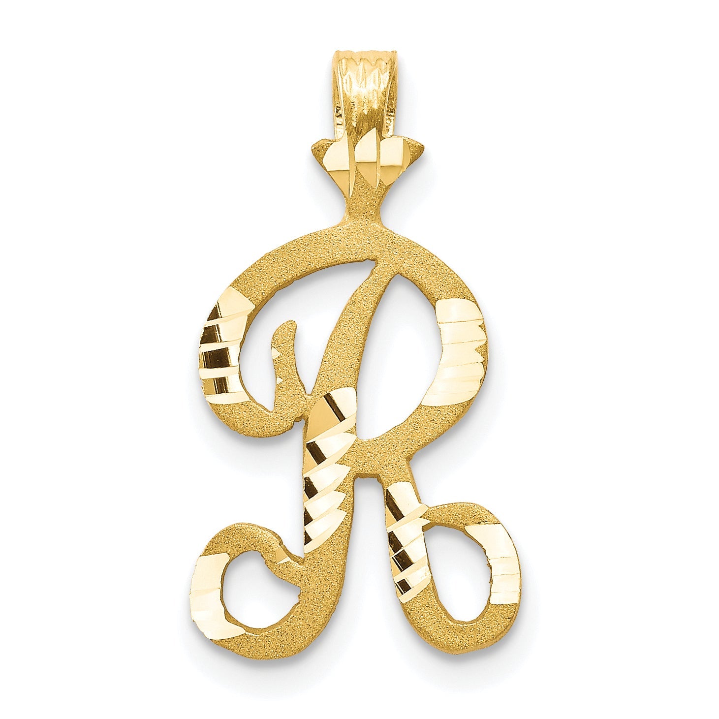 10K Yellow Gold Initial R Pendant