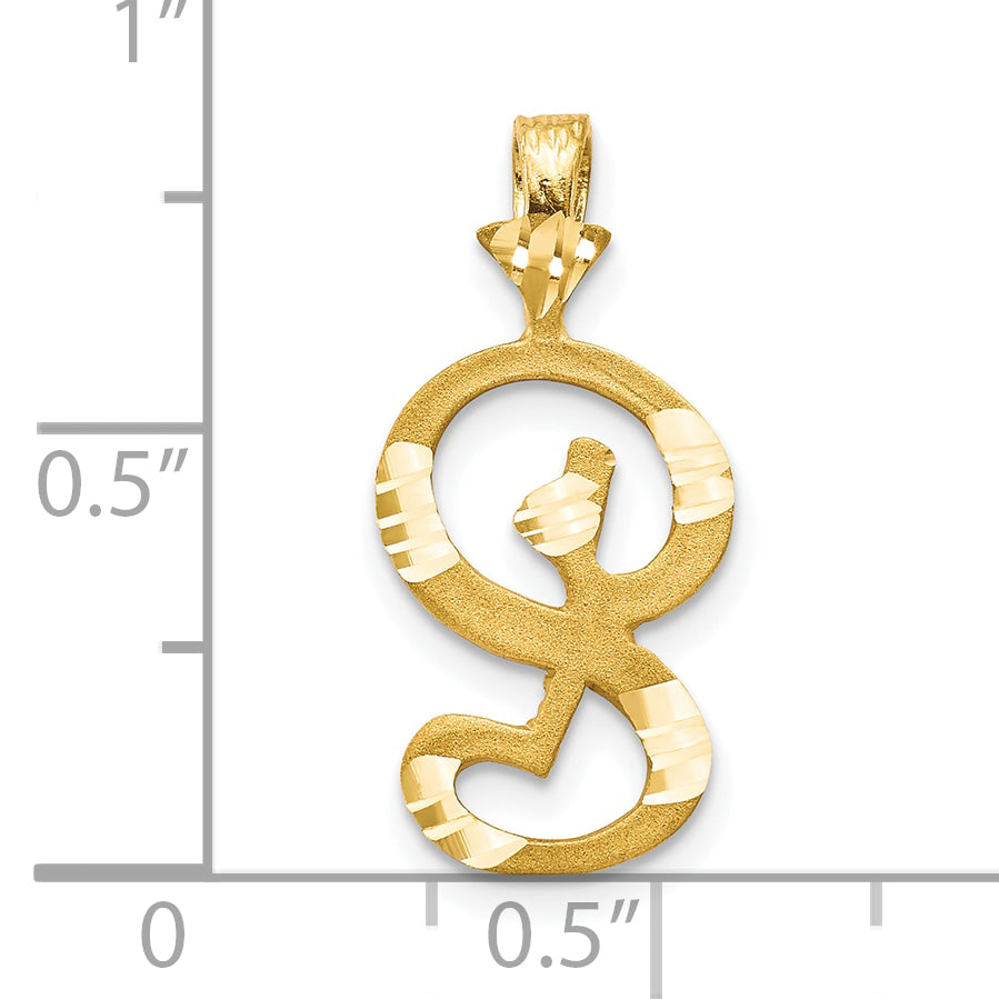 10K Yellow Gold Initial S Pendant