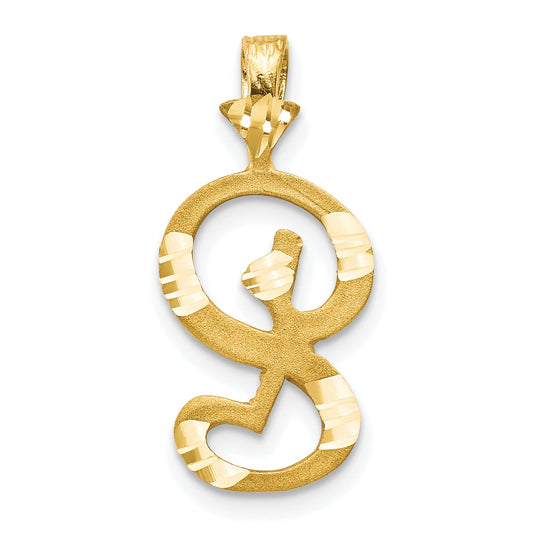 10K Yellow Gold Initial S Pendant