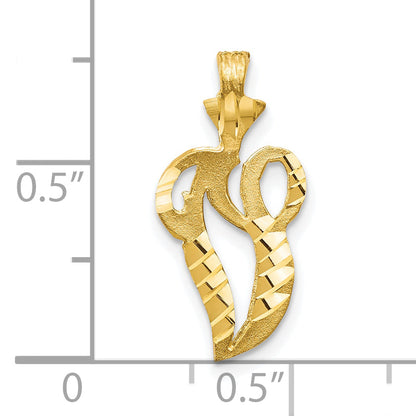 10K Yellow Gold Initial V Pendant