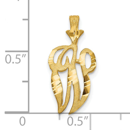 10K Yellow Gold Initial W Pendant