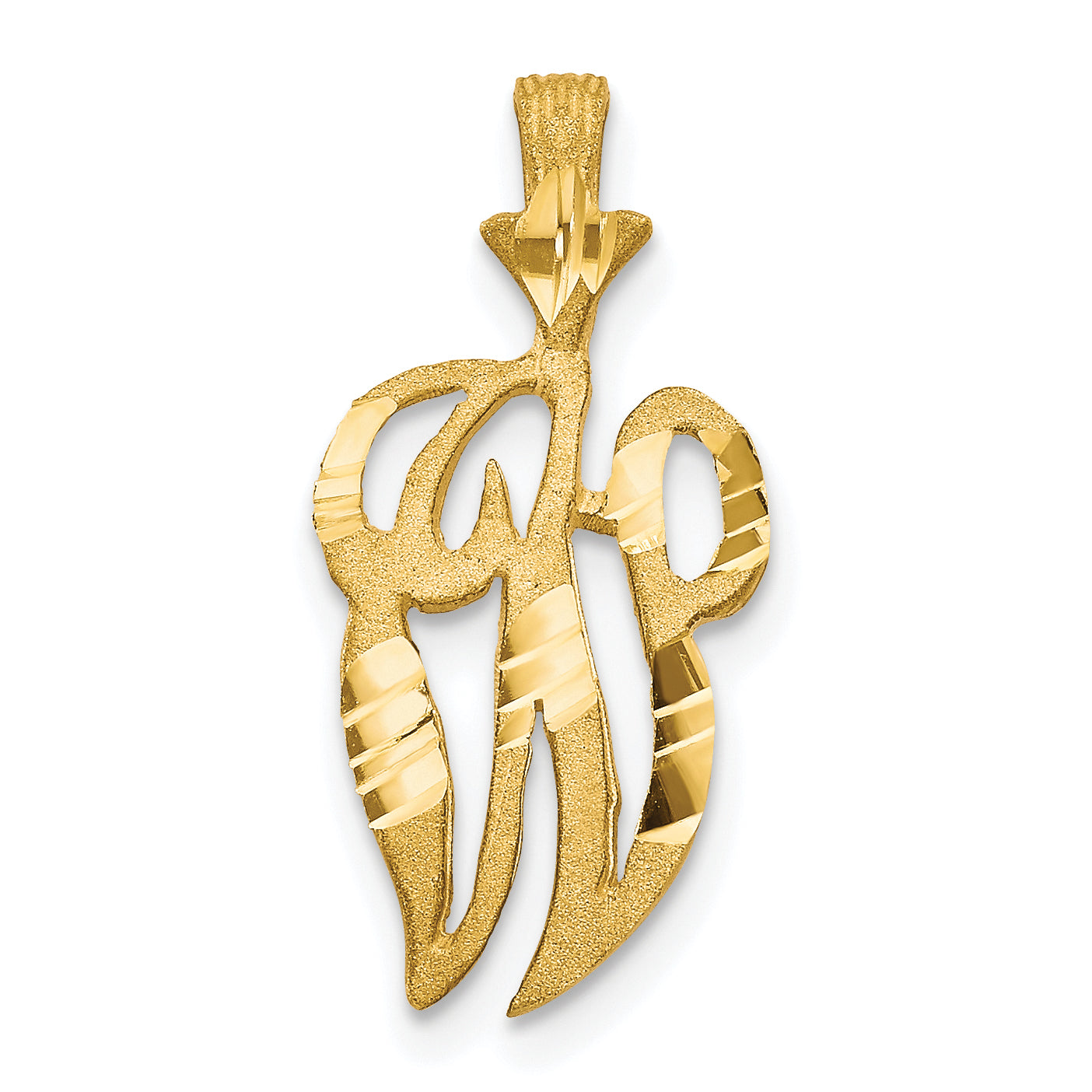 10K Yellow Gold Initial W Pendant