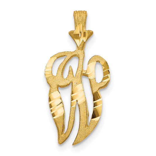 10K Yellow Gold Initial W Pendant