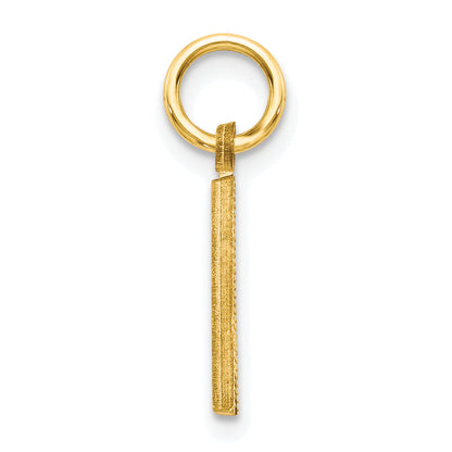 10K Yellow Gold Satin Diamond-Cut Initial A Charm