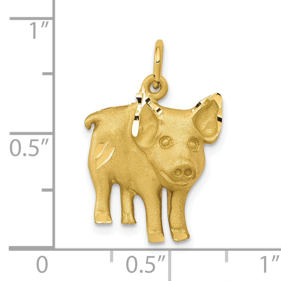 10K Yellow Gold Pig Charm