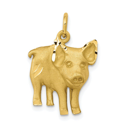 10K Yellow Gold Pig Charm