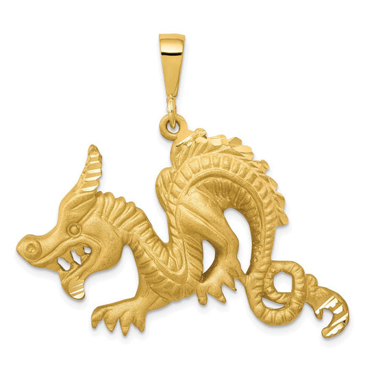 10k Yellow Gold Dragon Pendant