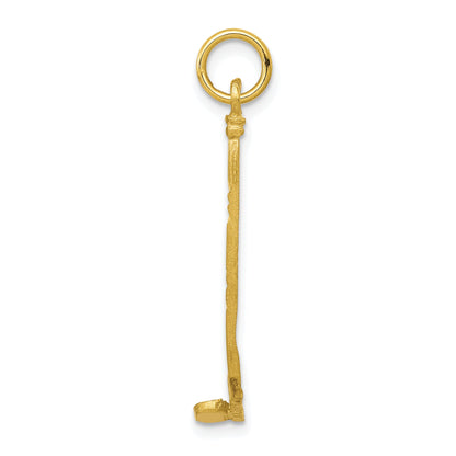 10K Yellow Gold Hockey Stick Charm