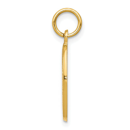 10K Yellow Gold Solid Satin Polished St. Christopher Pendant