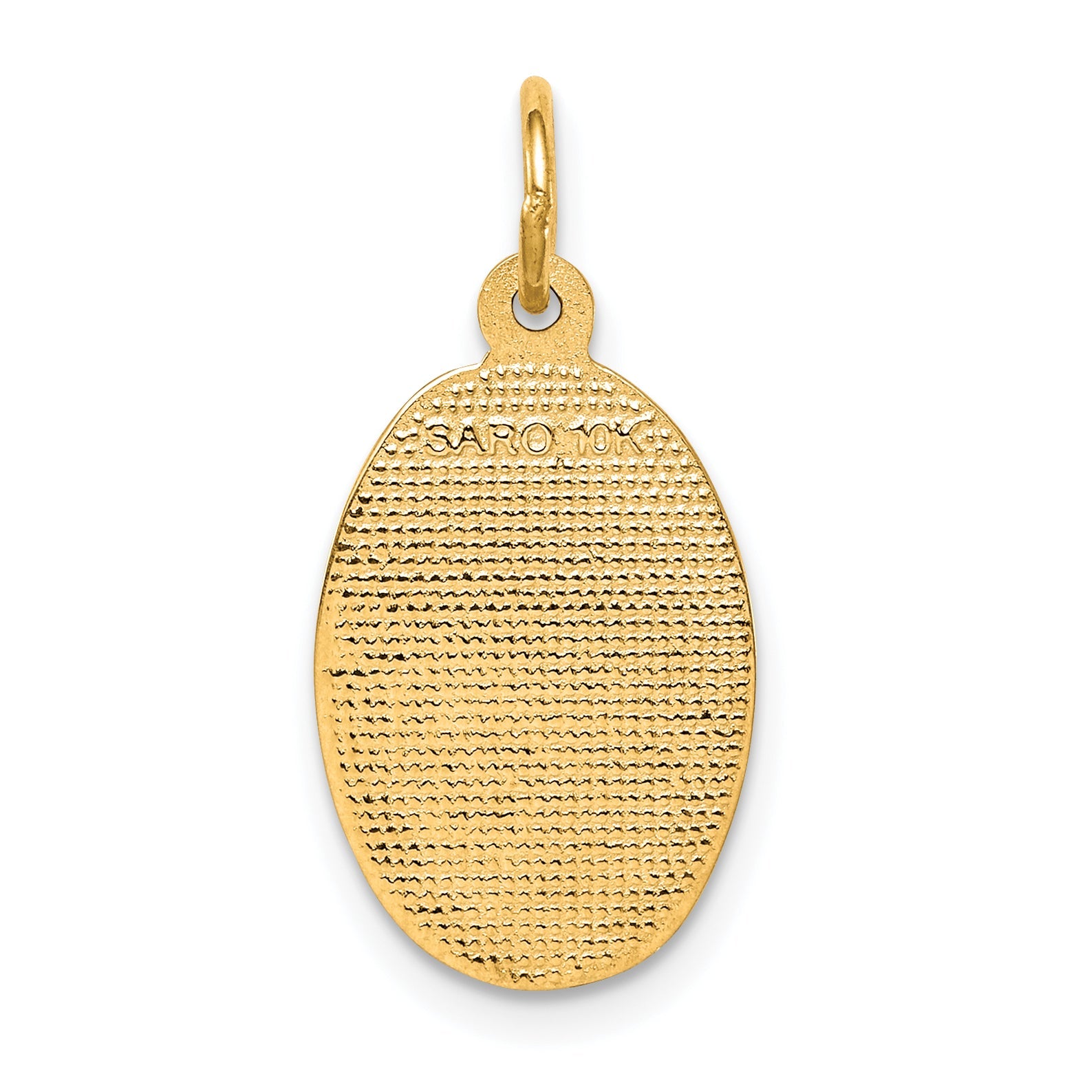 10K Yellow Gold Solid Satin Polished St. Christopher Pendant