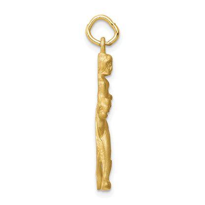 10K Yellow Gold Solid Runner Charm