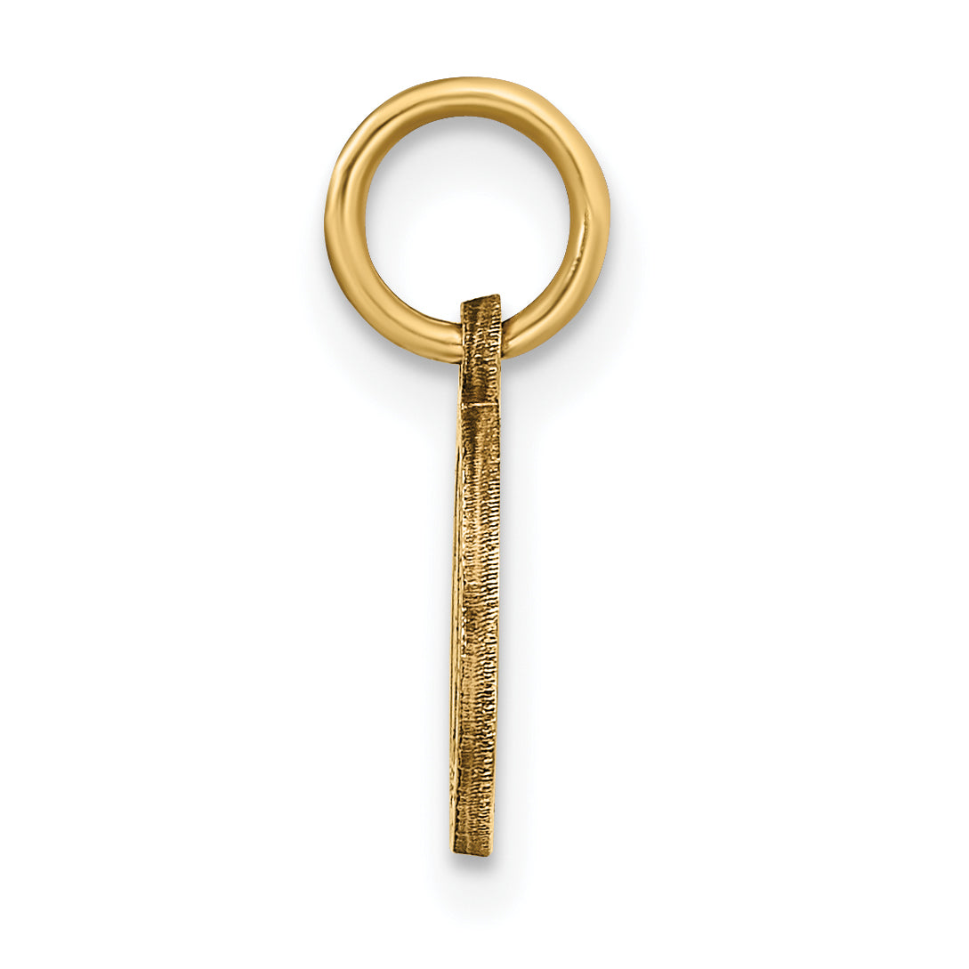 10K Yellow Gold Solid Satin Polished St. Christopher Pendant