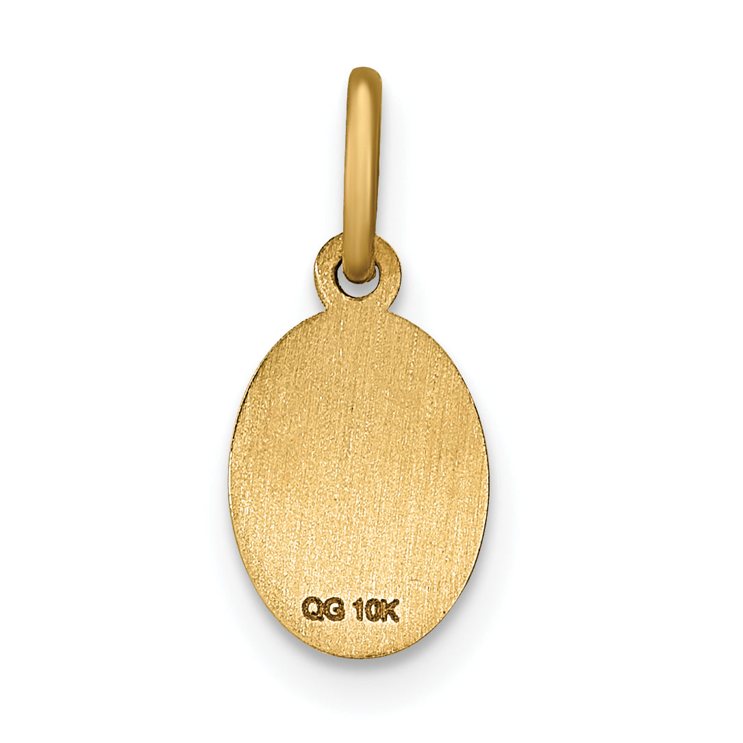 10K Yellow Gold Solid Satin Polished St. Christopher Pendant